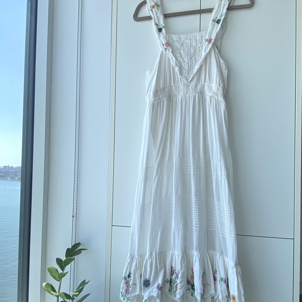LoveShackFancy Aphrodite Embroidered White Maxi